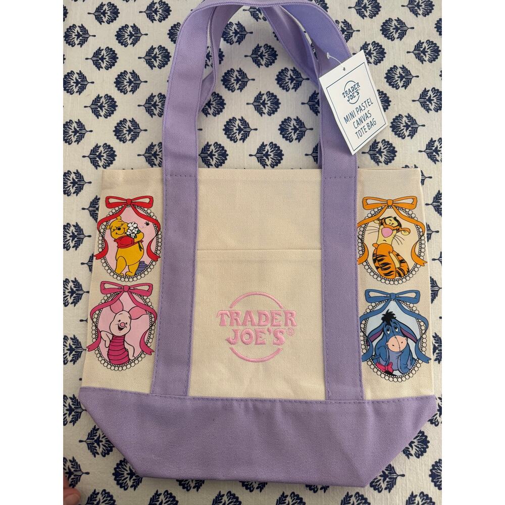 Disney Winnie The Pooh Coquette Purple Custom Made Trader Joes Mini Tote